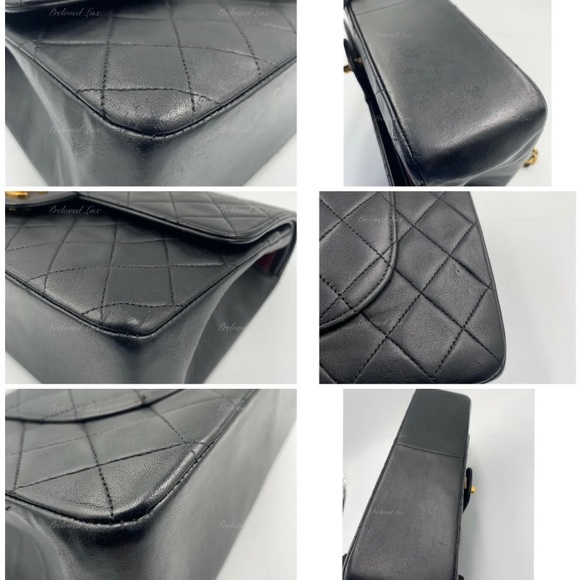 Authentic CHANEL Classic Lambskin Vintage Medium Large Flap Bag Black GHW - Picture 4 of 12